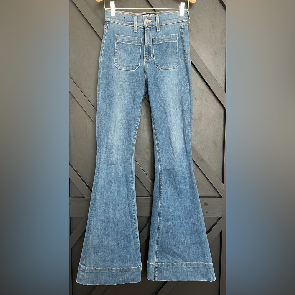 Veronica Beard Sheridan High Rise Bell Bottom Jeans, Size 25 - Picture 5 of 10